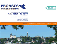 Tablet Screenshot of pegasus-personal.de